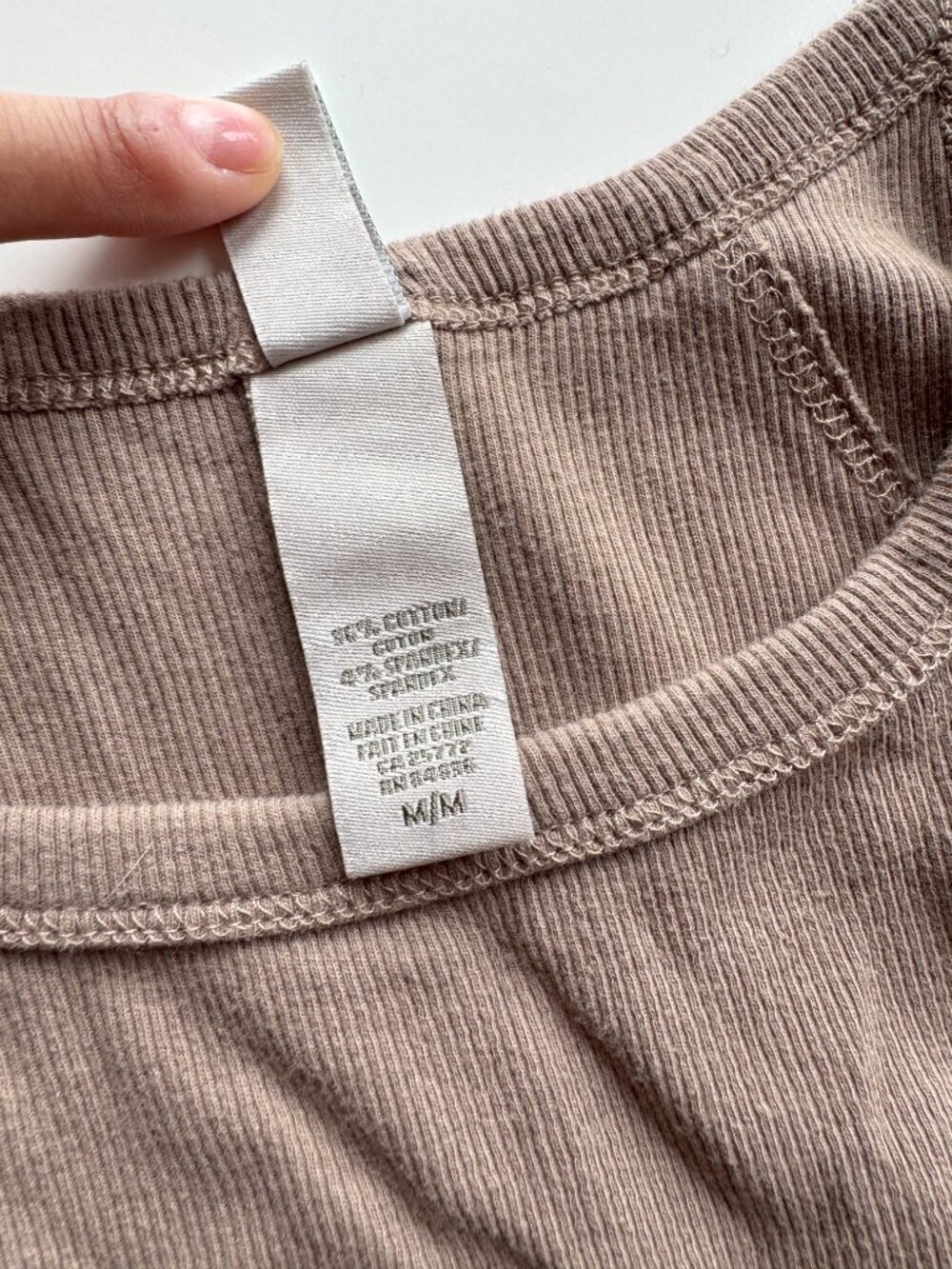 KASICS Taupe Cotton Baby Rib Racerback Tank, Size M - Picture 10 of 10